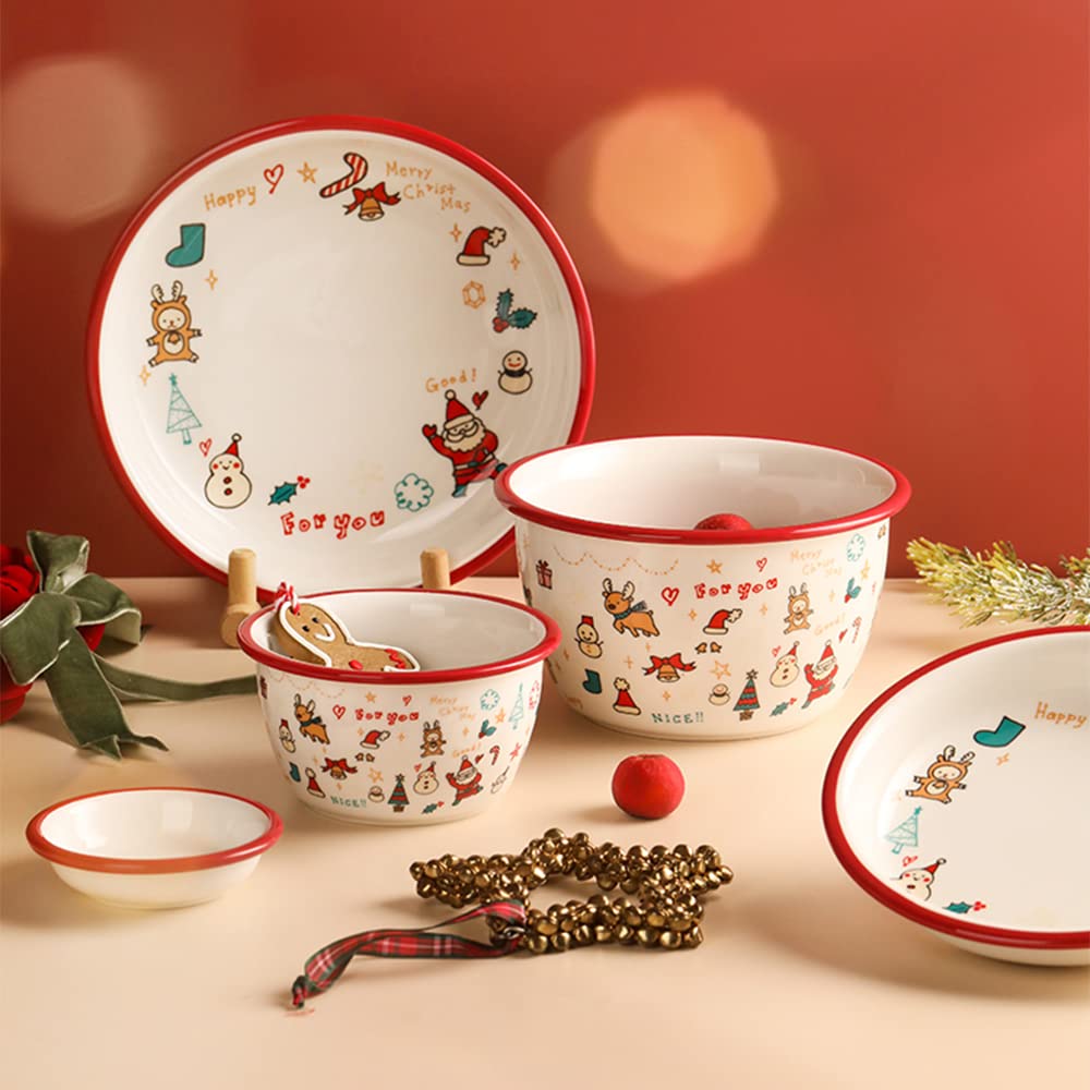 Amazon.co.jp: MNSSRN クリスマスボウルセット、セラミック電子レンジ